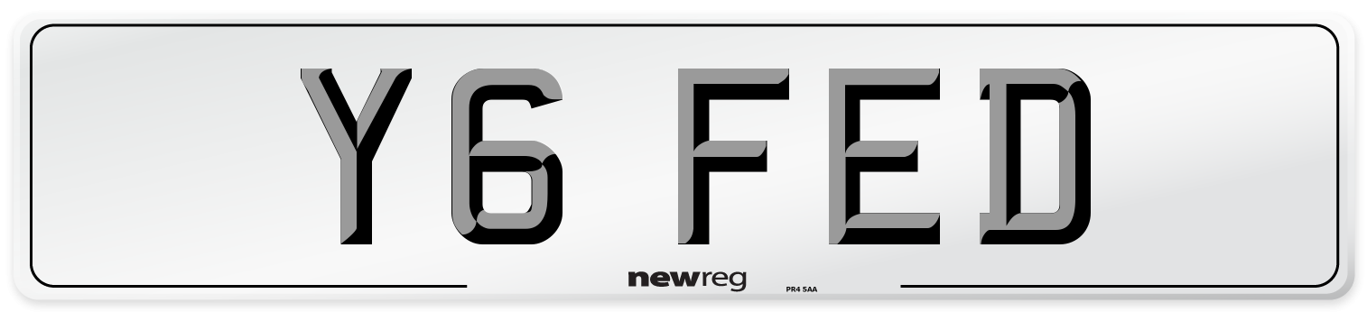 Y6 FED Number Plate from New Reg